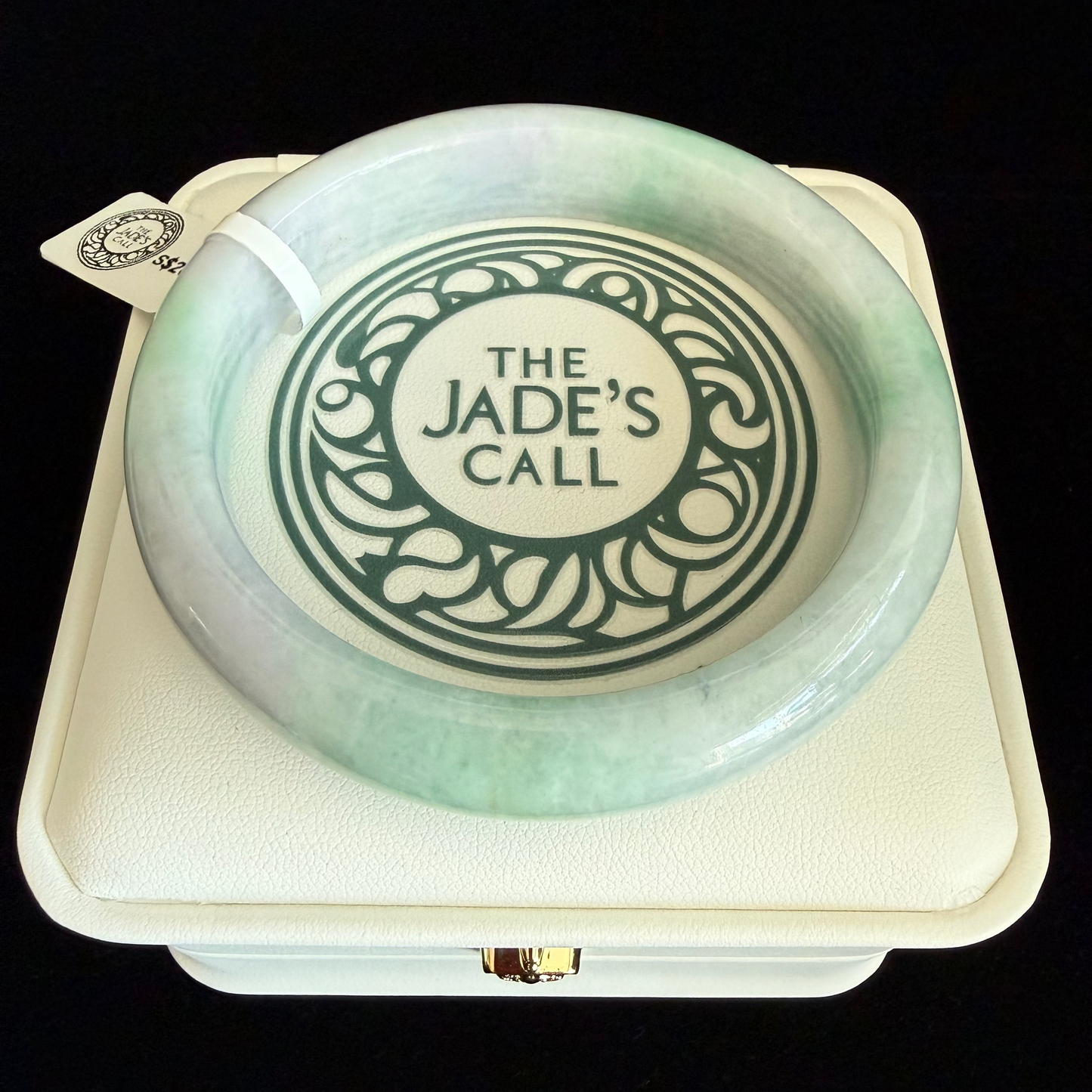 384. Green & Lavender tint Jadeite Bangle
