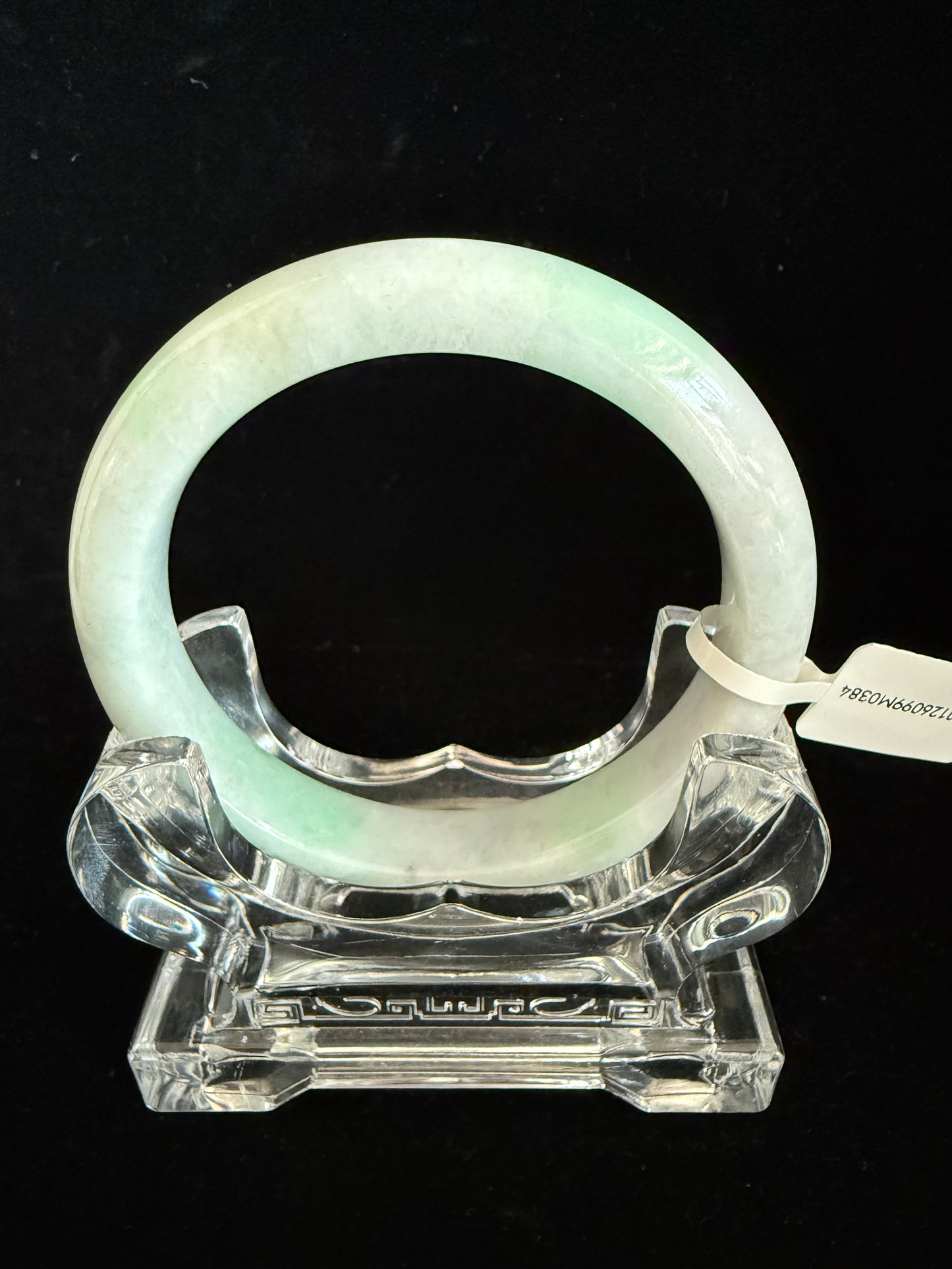 384. Green & Lavender tint Jadeite Bangle