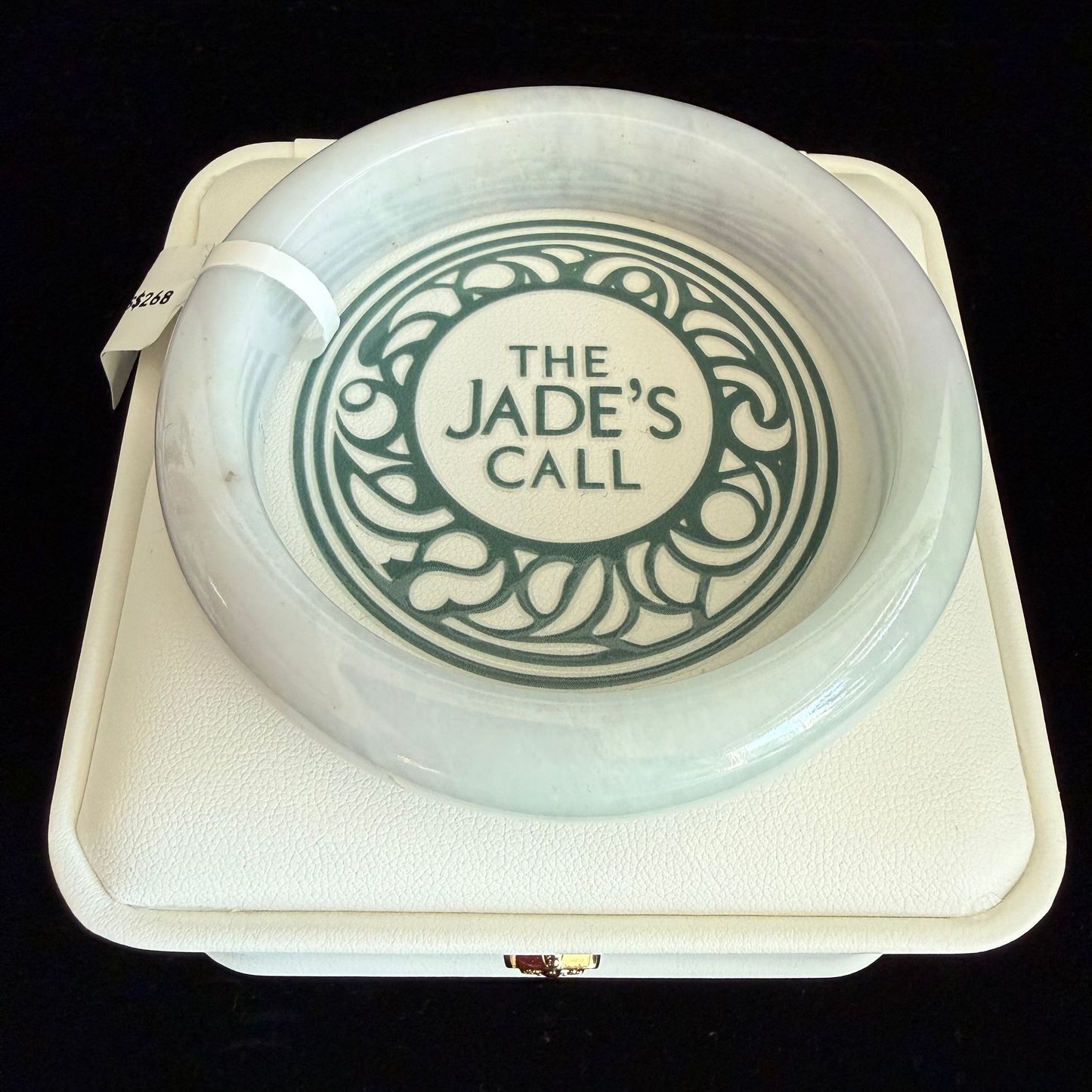 387. Near milky white Jadeite  bangle
