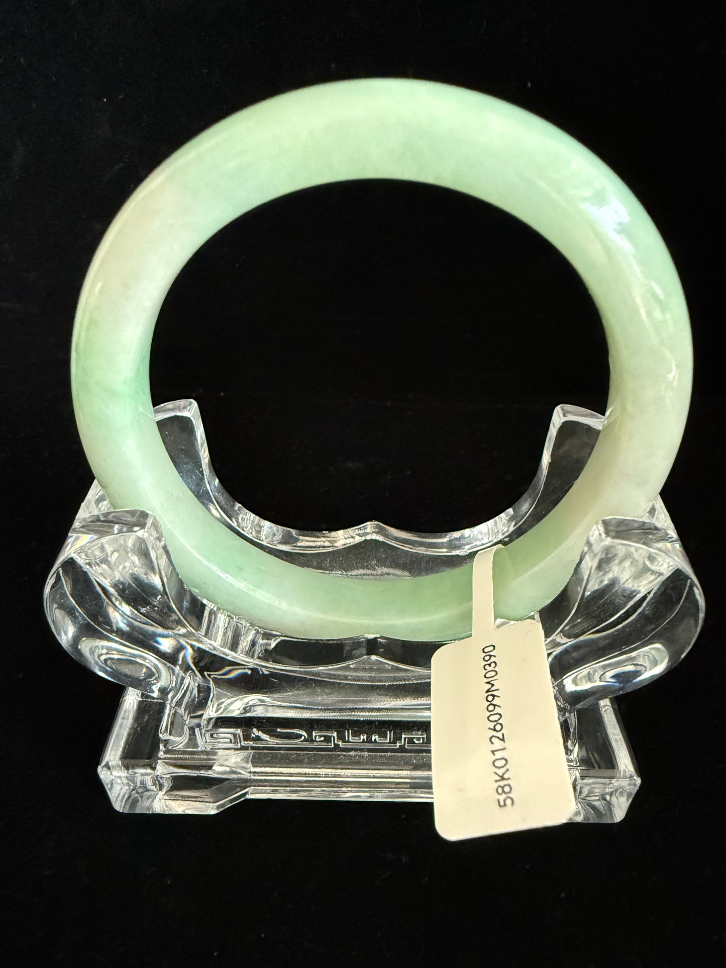 390. Dainty Apple Green Jadeite Bangle