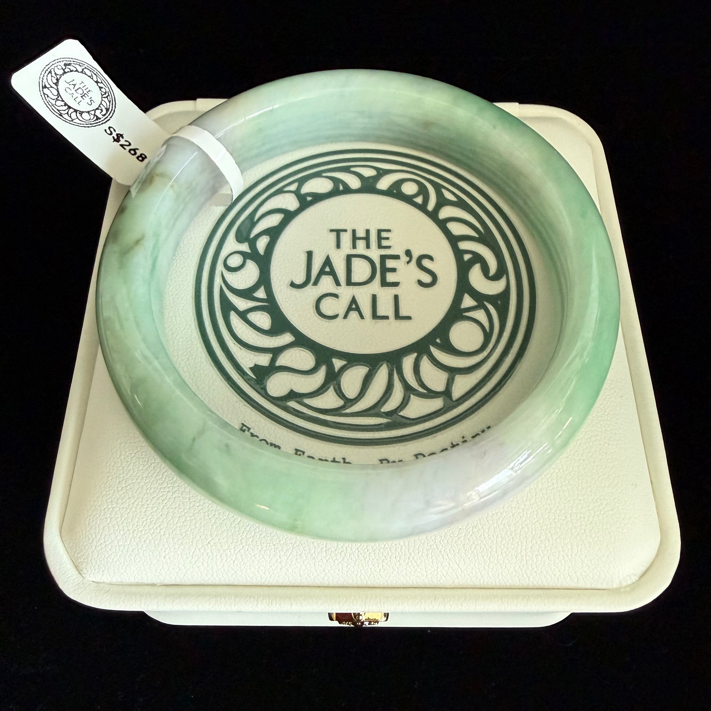 391. Bright Green & Lavender Jadeite Bangle
