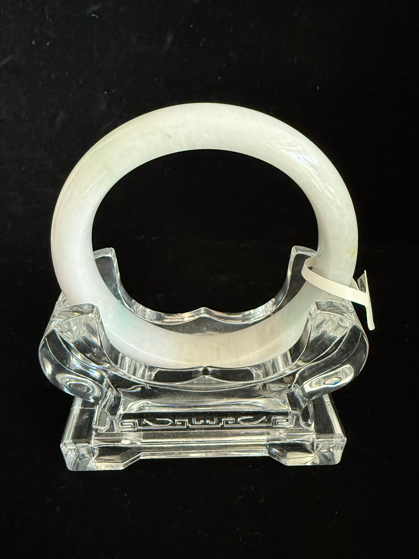 393.  Near white Jadeite  bangle