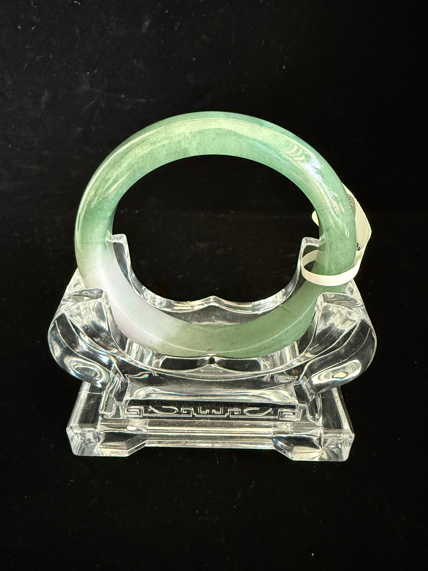 394. Lake Green & White Jadeite Bangle