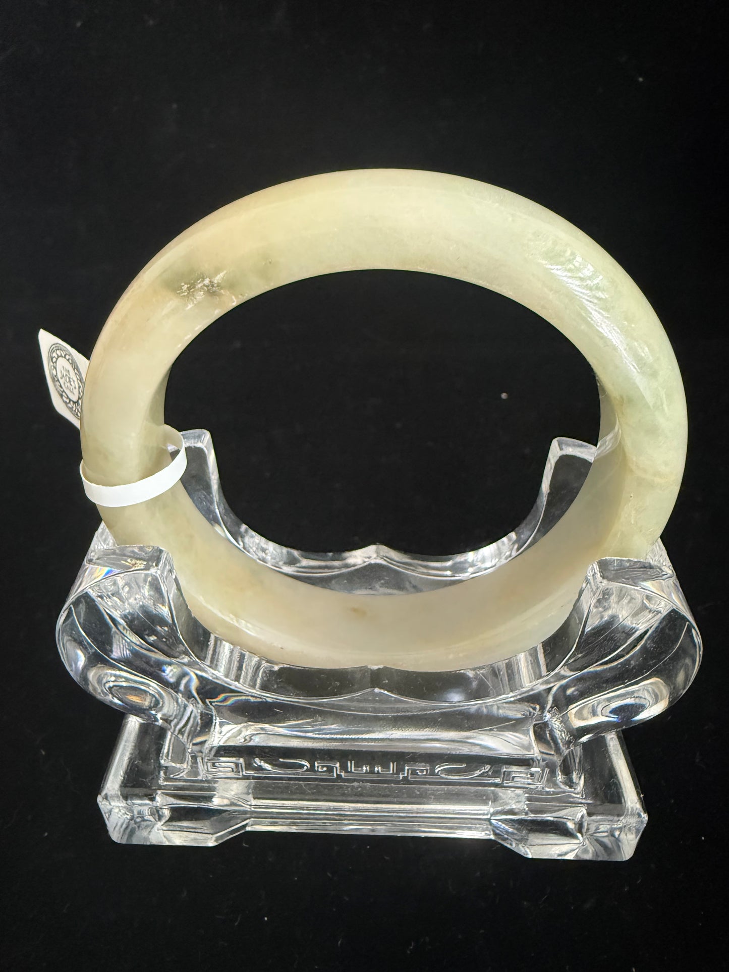 406. Creamy Ivory with Russet Skin jade bangle