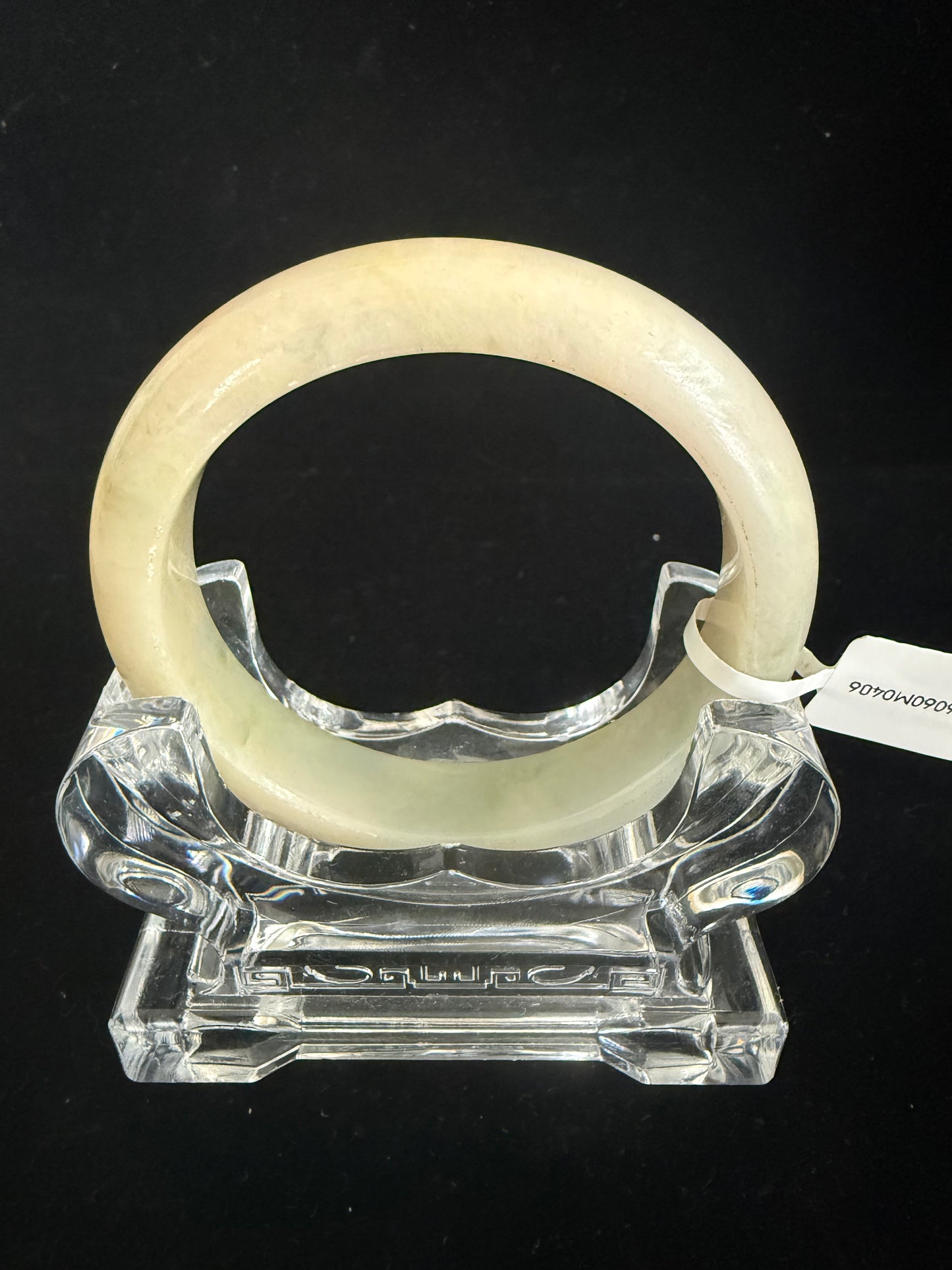 406. Creamy Ivory with Russet Skin jade bangle