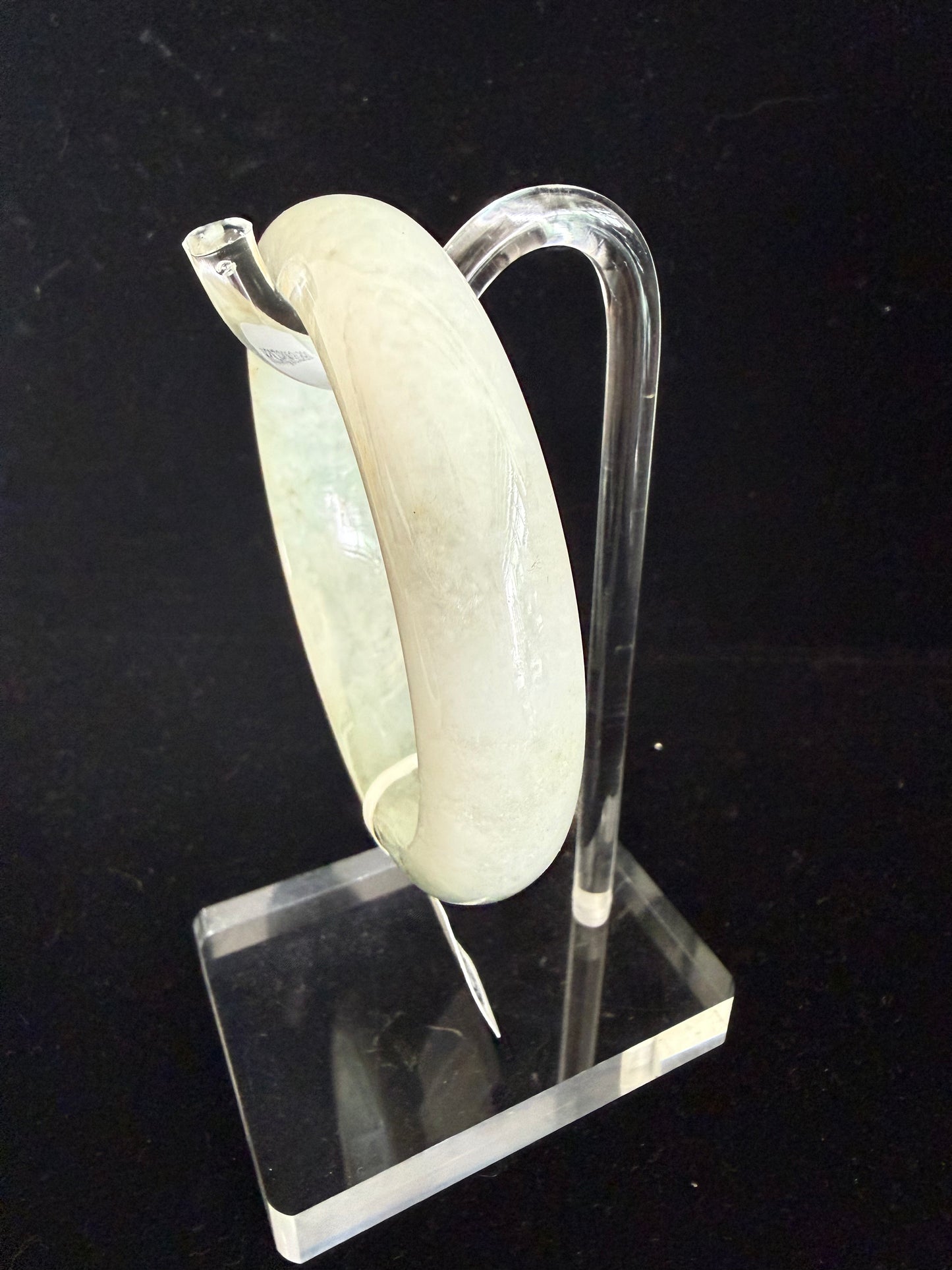 471. White Jade Bangle with Russet Skin