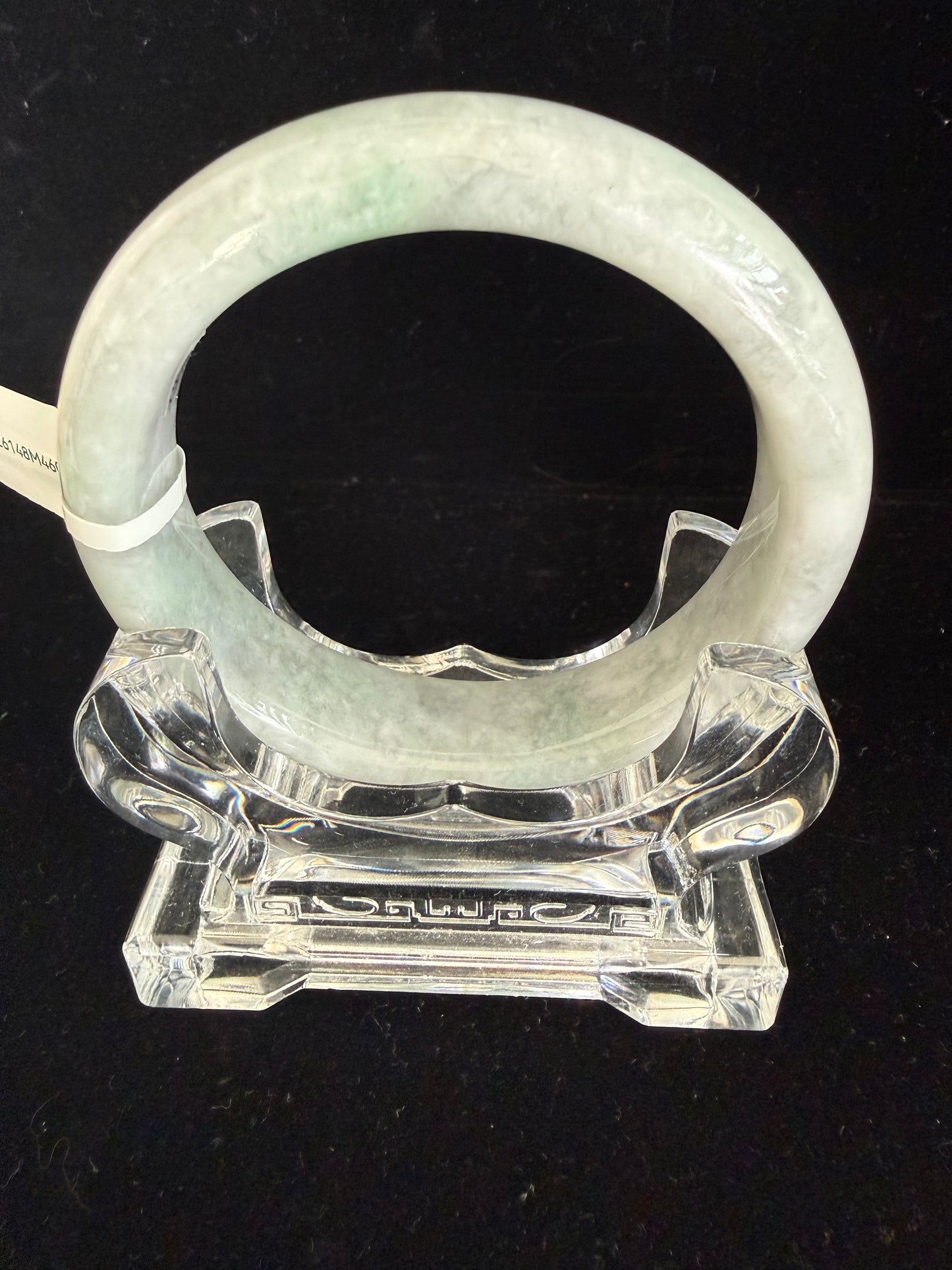 460. Light grey with Misty Green Overtone Jade bangle