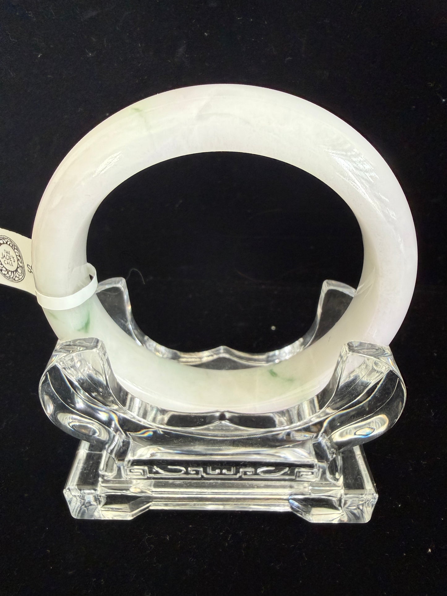 486. White  with Green SpecklesJade Bangle