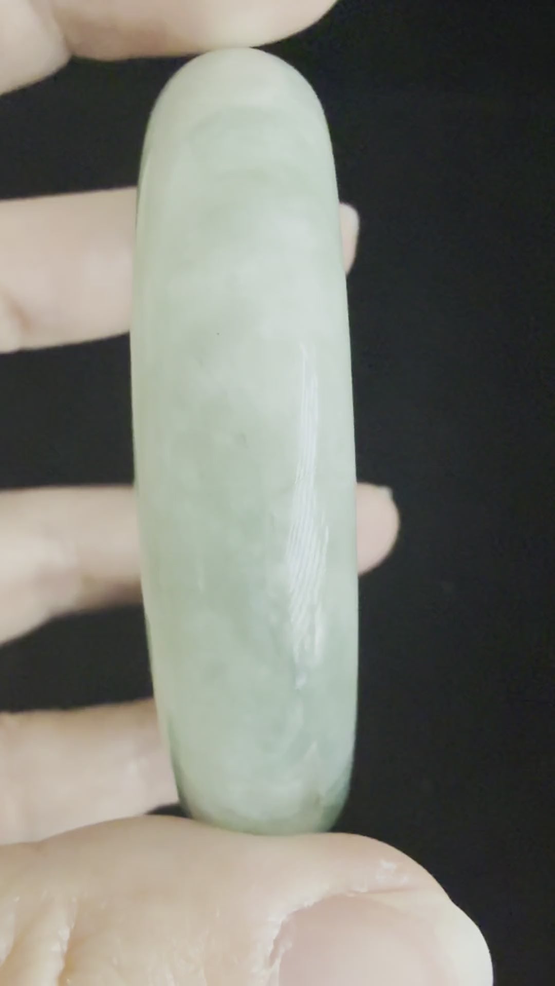 513. Green with deep green veins chunky jade bangle video