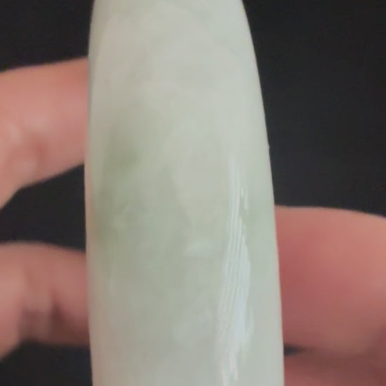 484. White with pale green mottling jade bangle video