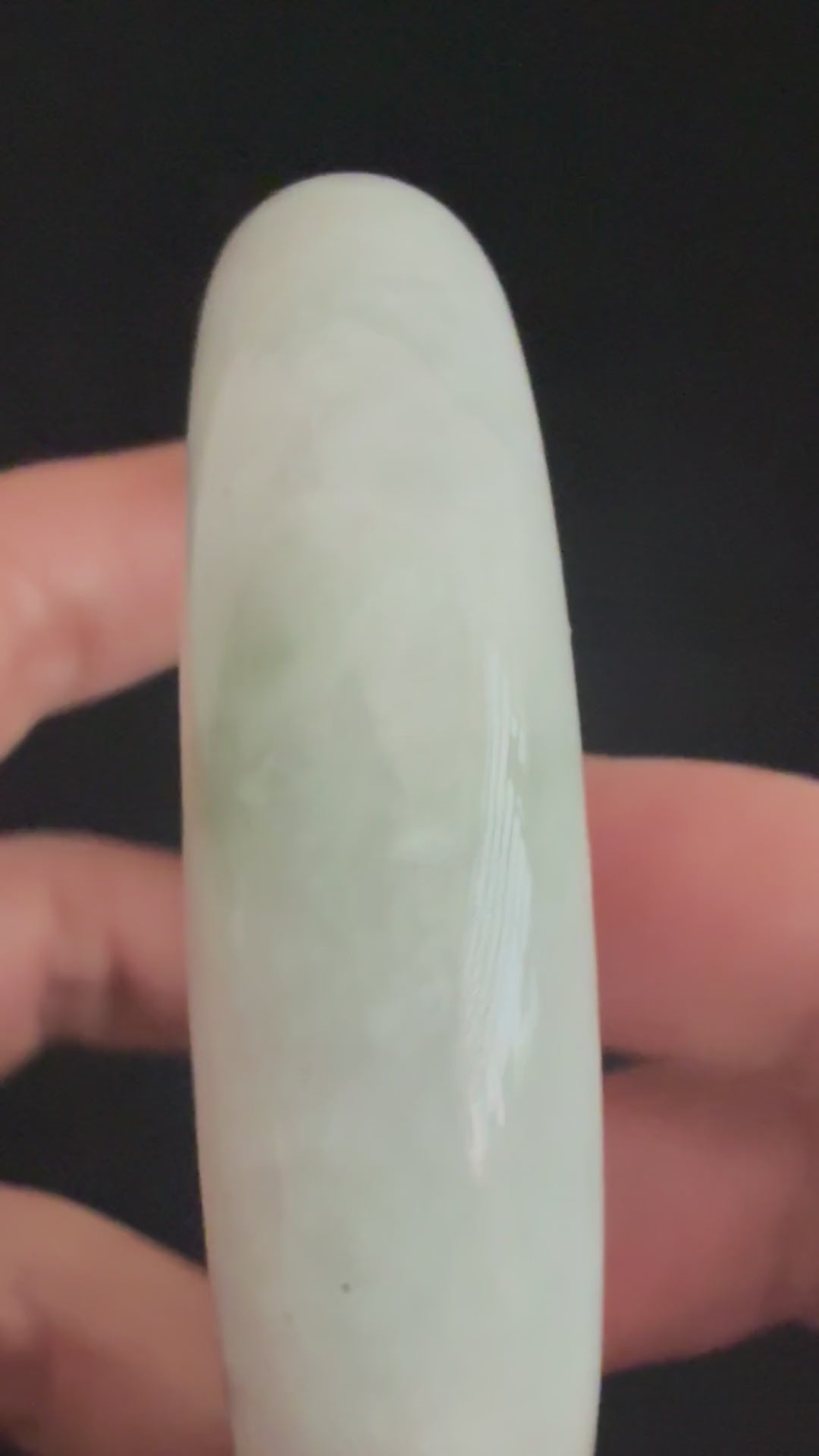 484. White with pale green mottling jade bangle video