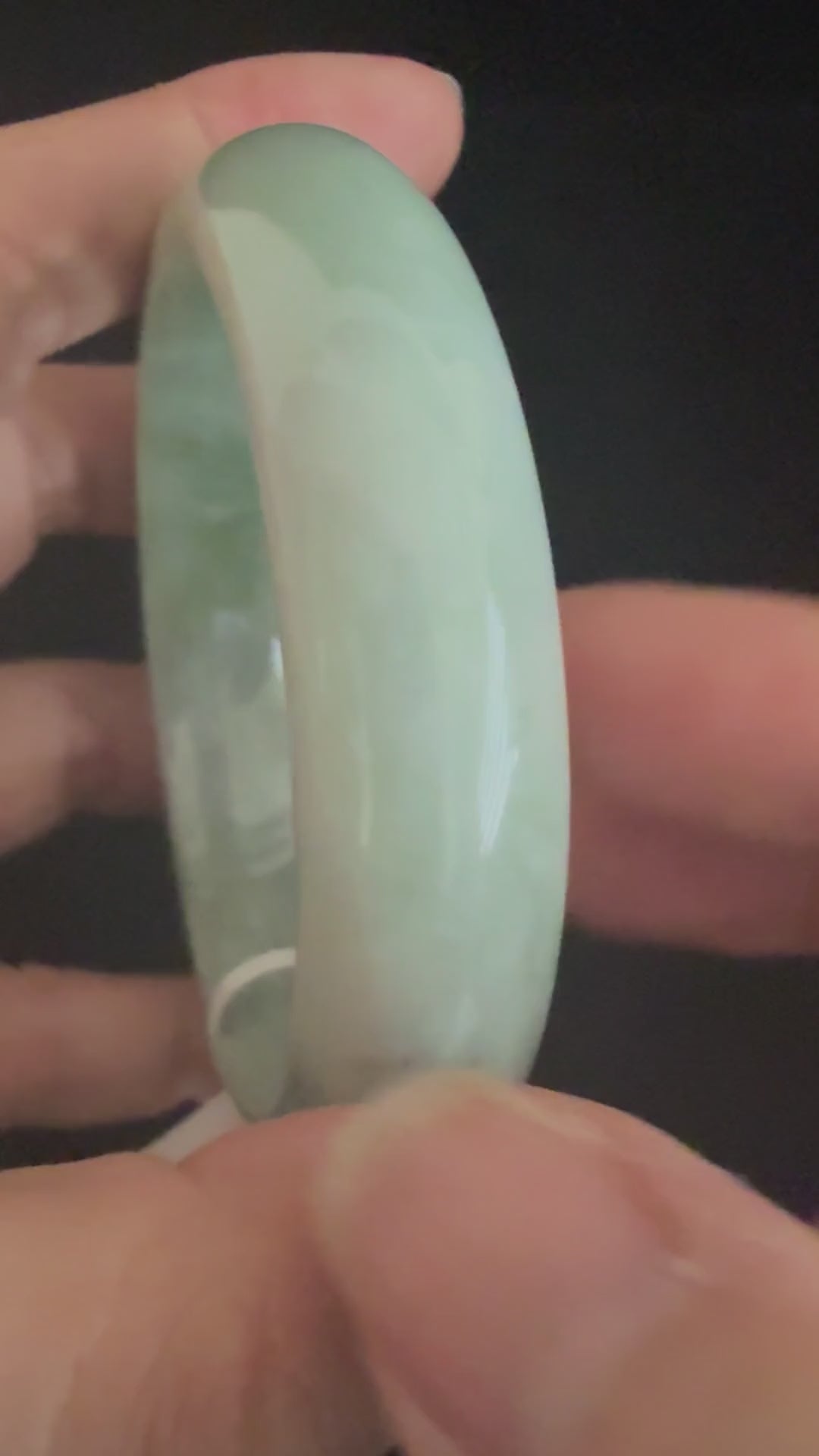 544. Pale celadon green chunky jade bangle video