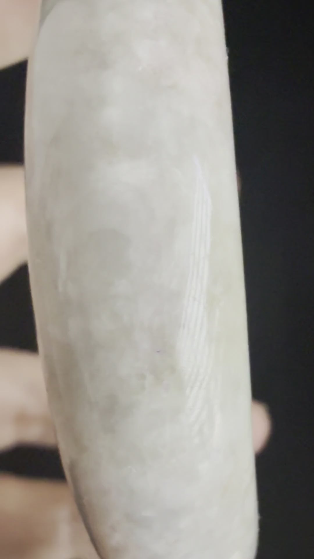 509. Lavender grey with russet tones chunky jade bangle video