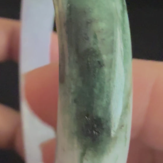 469. Lavender with green and dark green patch jade bangle video