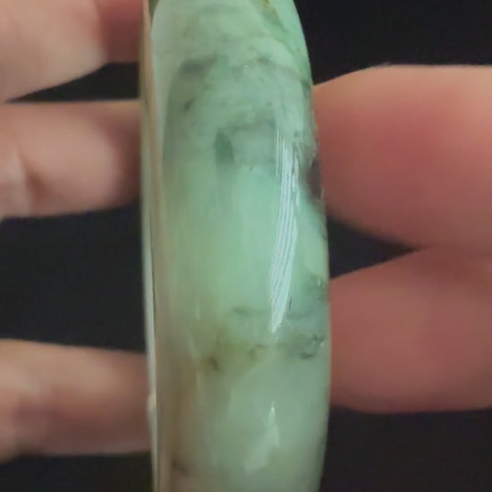 479. Green with golden-brown tones jade bangle video