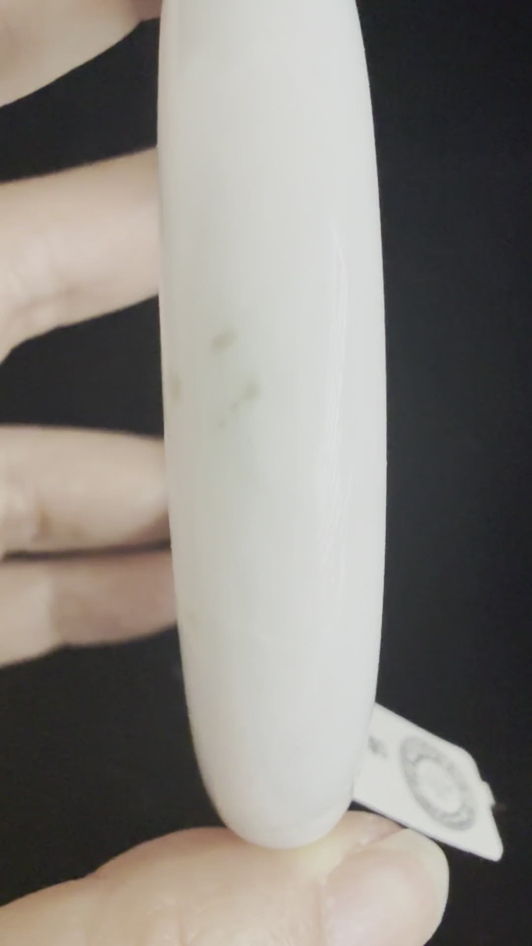 511. White with moss green flecks jade bangle video
