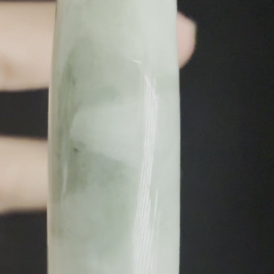 515. White lavender with soft green thin jade bangle video