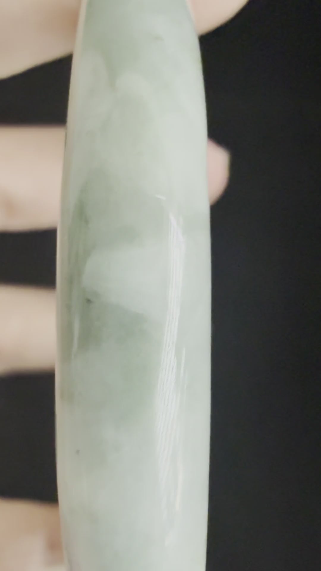 515. White lavender with soft green thin jade bangle video