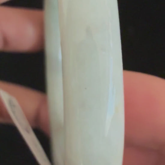 494. Pale mint grey round jade bangle video