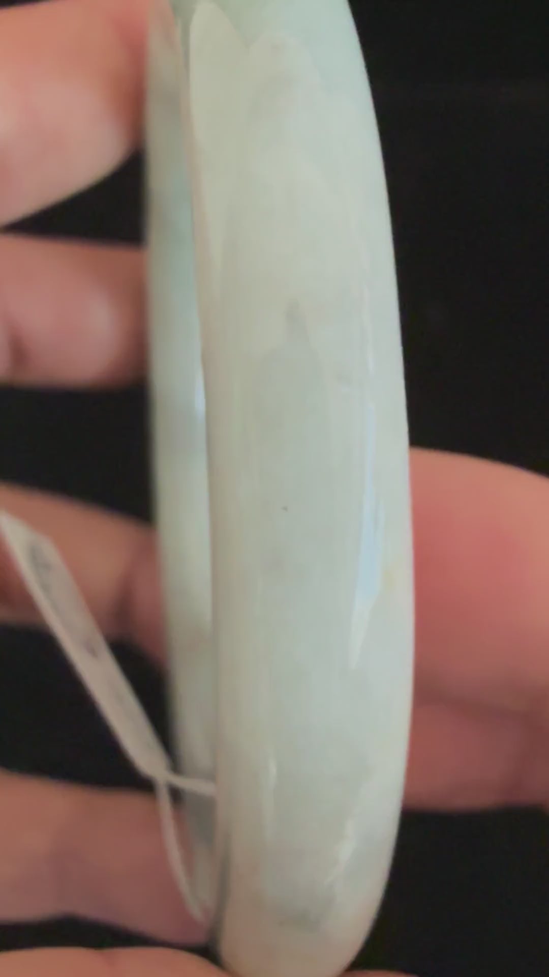 494. Pale mint grey round jade bangle video